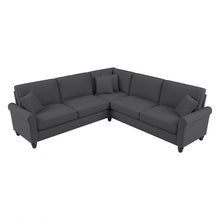 Load image into Gallery viewer, Bush Furniture Hudson 99inW L-Shaped Sectional Couch, Charcoal Gray Herringbone, Standard Delivery