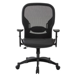 Office Star Space Seating Bonded Leather/Mesh High-Back Chair, Black/Gunmetal