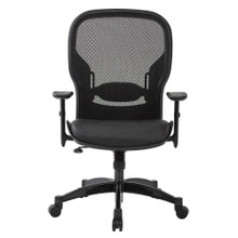 Load image into Gallery viewer, Office Star Space Seating Bonded Leather/Mesh High-Back Chair, Black/Gunmetal