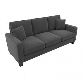 Bush Furniture Stockton 85inW Sofa, Charcoal Gray Herringbone, Standard Delivery