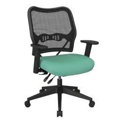 Office Star Deluxe Ergonomic Fabric AirGrid Back Executive Office Chair, Jade