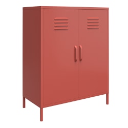Ameriwood Home Mission District 2-Door 3-Shelf Metal Locker Storage Cabinet, 40inH x 31-1/2inW x 15-3/4inD, Terracotta