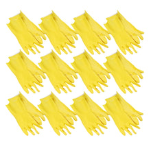 Load image into Gallery viewer, Boardwalk Flock-Lined Latex Cleaning Gloves, Large, Yellow, Pack Of 12 Pairs