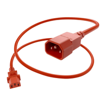 Load image into Gallery viewer, Unirise Power cable - IEC 60320 C13 to IEC 60320 C14 - AC 250 V - 8 ft - red
