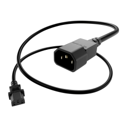 Unirise Power cable - IEC 60320 C13 to IEC 60320 C14 - AC 250 V - 1 ft - black