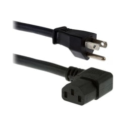 UNC Group - Power cable - NEMA 5-15P (M) to power IEC 60320 C13 right-angled - 125 V - 10 A - 6 ft - black