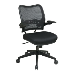 Office Star Deluxe AirGrid Mesh Mid-Back Chair, Black