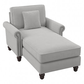 Bush Furniture Coventry Chaise Lounge With Arms, Light Gray, Standard Delivery
