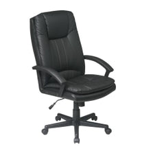 Load image into Gallery viewer, Office Star Deluxe Bonded Leather High-Back Executive Chair, Black