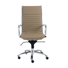 Load image into Gallery viewer, Eurostyle Dirk Faux Leather High-Back Commercial Office Chair, Chrome/Taupe