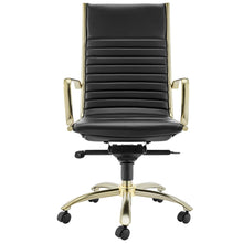 Load image into Gallery viewer, Eurostyle Dirk Faux Leather High-Back Commercial Office Chair, Matte Gold/Black