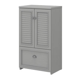 Bush Furniture Fairview Storage Cabinet With Drawer, Cape Cod Gray, Standard Delivery