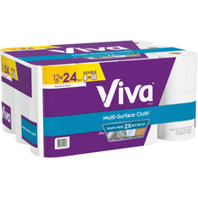 Load image into Gallery viewer, Viva Multi-Surface 2-Ply Cloth Towel Rolls, 11in x 5-15/16in, White, 110 Sheets Per Roll, Pack Of 12 Rolls