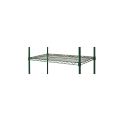 Focus Foodservice Epoxy-Coated Wire Shelf, 2inH x 24inW x 18inD, Green