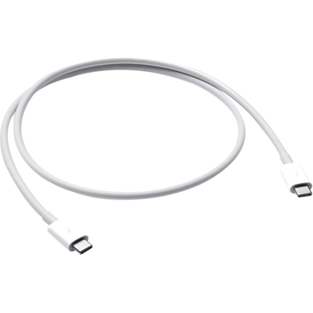 Apple Thunderbolt 3 (USB-C) Cable (0.8 m) - 2.62 ft Thunderbolt 3 Data Transfer Cable for Hard Drive, MacBook, iMac - First End: 1 x USB Type C - Male - Second End: 1 x USB Type C - Male - 40 Gbit/s - White
