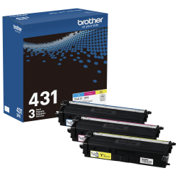 Brother TN-431 Cyan, Magenta, Yellow Toner Cartridges, Pack Of 3, TN-431 combo