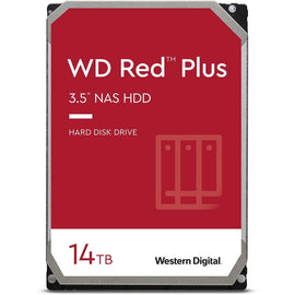 Western Digital Red Plus WD140EFGX 14 TB Hard Drive - 3.5in Internal - SATA (SATA/600) - Conventional Magnetic Recording (CMR) Method - Storage System Device Supported - 7200rpm - 180 TB TBW - 3 Year Warranty