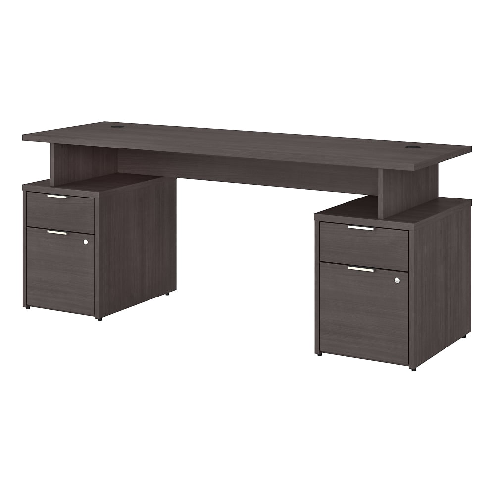 Bush Business Furniture Jamestown 72inW Computer Desk With 4 Drawers, Storm Gray, Standard Delivery