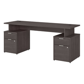 Bush Business Furniture Jamestown 72inW Computer Desk With 4 Drawers, Storm Gray, Standard Delivery