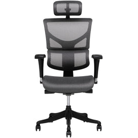 X-Chair X1 Ergonomic Mesh High-Back Task Chair With Headrest, Gray