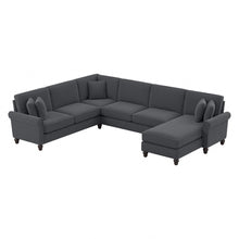 Load image into Gallery viewer, Bush Furniture Coventry 128inW U-Shaped Sectional Couch With Reversible Chaise Lounge, Dark Gray, Standard Delivery
