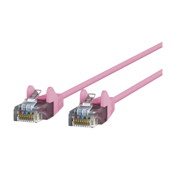 Belkin Slim - Patch cable - RJ-45 (M) to RJ-45 (M) - 1 ft - UTP - CAT 6 - molded, snagless - pink
