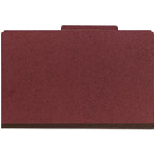 Load image into Gallery viewer, Office Depot Brand Pressboard Classification Folder, 2 Dividers, 6 Partitions, 1/3 Cut, Legal Size, 30% Recycled, Red/Brown