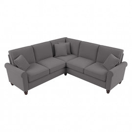 Bush Furniture Hudson 87inW L-Shaped Sectional Couch, French Gray Herringbone, Standard Delivery