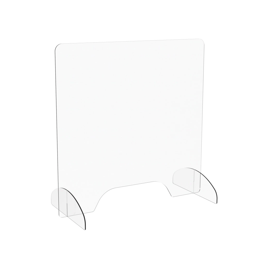 Marco Group Portable Sneeze Guard, 3in Pass Through, 24in x 24in, Clear
