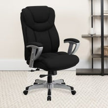 Load image into Gallery viewer, Flash Furniture Hercules Big And Tall Fabric Swivel Office Chair With Adjustable Arms, Black