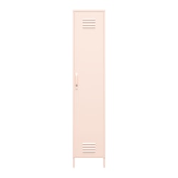 Ameriwood Home Mission District 4-Shelf Single Metal Locker Storage Cabinet, 72-13/16inH x 15inW x 15-3/4inD, Pink