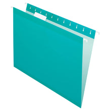 Load image into Gallery viewer, Pendaflex Premium Reinforced Color Hanging Folders, Letter Size, Aqua, Pack Of 25