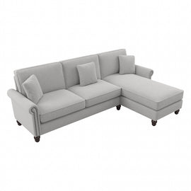 Bush Furniture Coventry 102inW Sectional Couch With Reversible Chaise Lounge, Light Gray, Standard Delivery