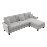 Bush Furniture Coventry 102inW Sectional Couch With Reversible Chaise Lounge, Light Gray, Standard Delivery