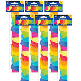 Creative Teaching Press Borders, 2-3/4in x 35in, Bold & Bright Sticky Notes, 72 Borders Per Pack, Set Of 6 Packs