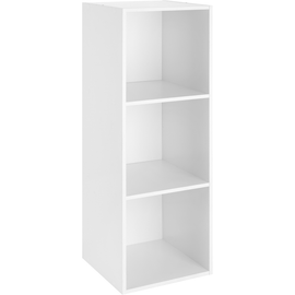 Whitmor Storage Rack - 3 Compartment(s) - 36.2in Height x 12.6in Width x 11.8in Depth - Stackable, Durable - White - Particleboard, Laminate, Wood