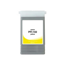 Load image into Gallery viewer, Clover Imaging Group Wide Format - 130 ml - yellow - compatible - box - ink cartridge (alternative for: Canon PFI-102Y) - for Canon imagePROGRAF iPF510, iPF605, iPF650, iPF655, iPF720, iPF750, iPF755, iPF760, iPF765