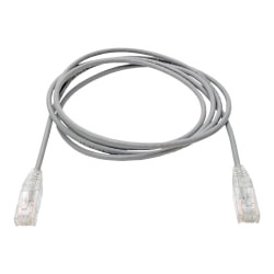 Tripp Lite Cat6 UTP Patch Cable (RJ45) - M/M, Gigabit, Snagless, Molded, Slim, Gray, 6 ft. - First End: 1 x RJ-45 Male Network - Second End: 1 x RJ-45 Male Network - 1 Gbit/s - Patch Cable - Gold Plated Contact - 28 AWG - Gray