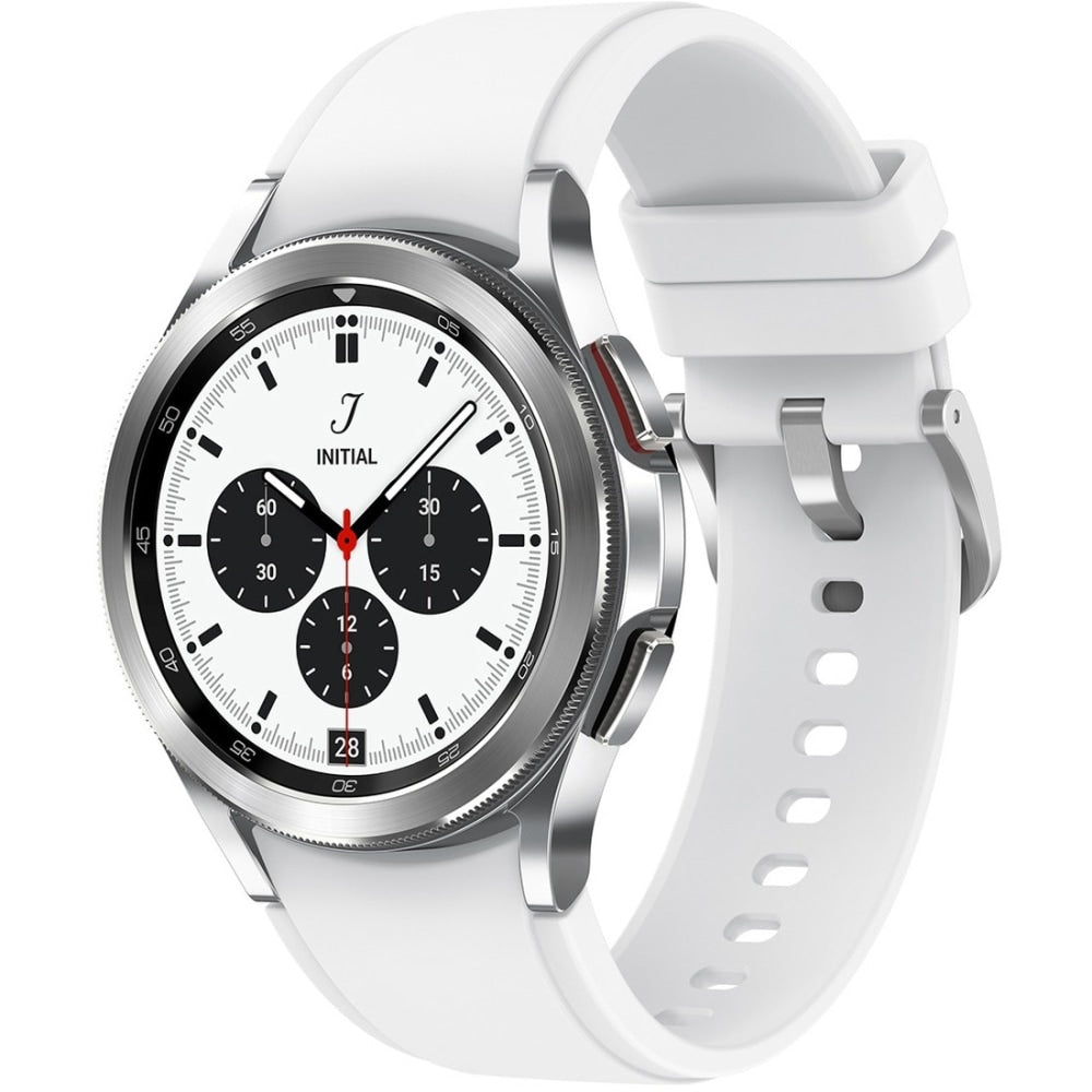 Samsung Galaxy Watch4 Classic, 42mm, Silver, Bluetooth - 16 GB - 1.50 GB Standard Memory - 1.2in - Android Wear - Bluetooth - GPS - Near Field Communication - Silver