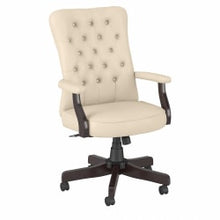Load image into Gallery viewer, Bush Business Furniture Arden Lane Bonded Leather High-Back Tufted Office Chair With Arms, Antique White, Standard Delivery