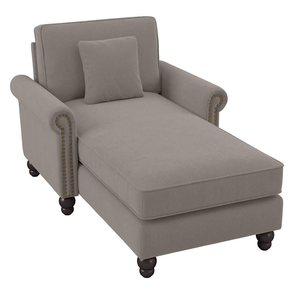 Bush Furniture Coventry Chaise Lounge With Arms, Beige Herringbone, Standard Delivery