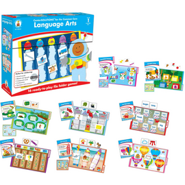 Carson-Dellosa CenterSOLUTIONS File Folder Games - Language Arts, Grade 1, Box Of 16