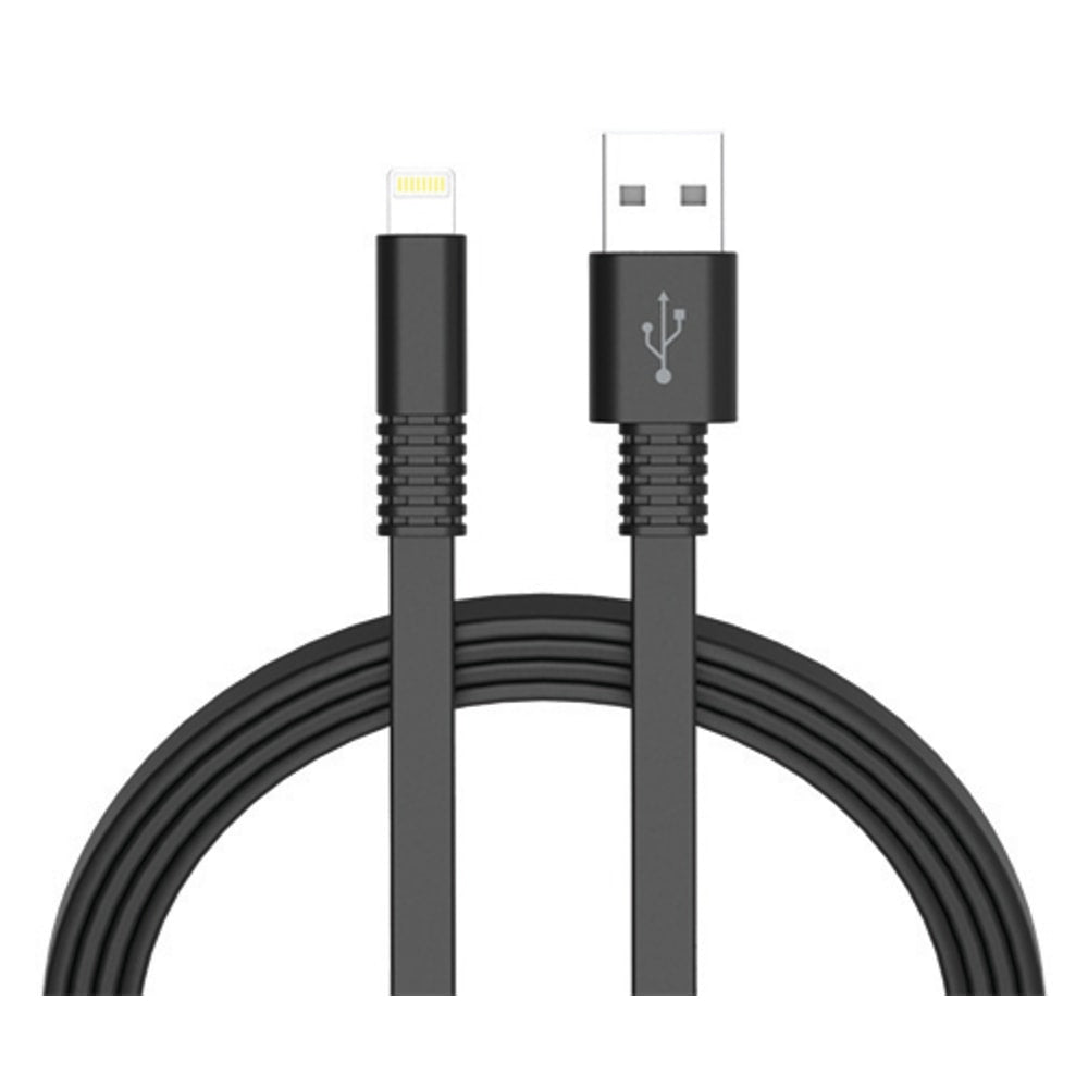 Ativa Flat Lightning Cable, 9ft, Black, 41607