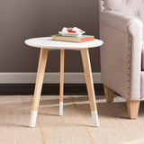 Southern Enterprises Neelan Accent Table, Round, White/Natural