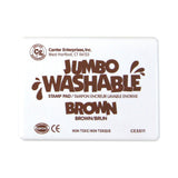 Ready 2 Learn Jumbo Washable Unscented Stamp Pads, 6 1/4in x 4in, Brown, Pack Of 2