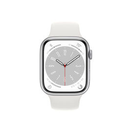 Apple Series 8 Smart Watch, 32 GB, 1.77in, Silver/White