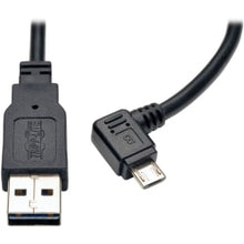 Load image into Gallery viewer, Tripp Lite Dedicated Reversible USB Charging Cable (Reversible A to Right-Angle 5-Pin Micro B) Black 3 ft. (0.91 m) - For Tablet PC, Smartphone, Mobile Device - 5 V DC Voltage Rating - Black&quot;
