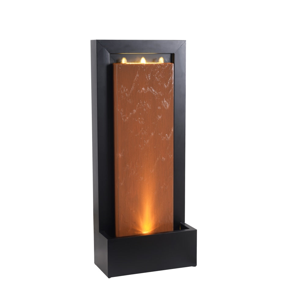 Kenroy Home Andora Floor Fountain, 47-1/2inH x 19-3/4inW x 10inD, Rust/Matte Black
