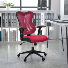 Load image into Gallery viewer, Flash Furniture Mesh High-Back Executive Office Chair, Burgundy/Black
