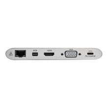 Load image into Gallery viewer, Tripp Lite USB-C Docking Station w/ USB-A , HDMI, VGA, mDP, Gbe, Memory Cards 3.5mm, USB C PD Charging 4K @ 30Hz - for Notebook/Tablet PC - USB Type C - 3 x USB Ports - 3 x USB 3.0 - Network (RJ-45) - HDMI - VGA - Mini DisplayPort - Microphone